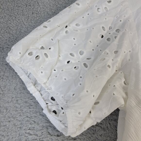 Knox Rose Maxi Dress Wedding Button Front Laced Open Work Embroidered 2X White - Picture 7 of 16